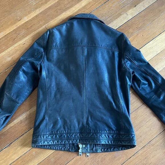 All Saints Varley Leather Jacket - Men's Size L - Dark Brown - Picture 14 of 14